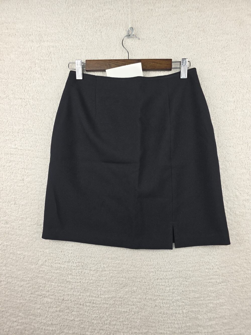 Vintage Sears Black High Waisted Pencil Miniskirt with Back Slit Size 5/6